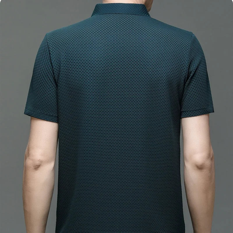 "Elegant zijden T-shirt met ademend gaasontwerp, korte mouwen en zachte textuur, ideaal voor actieve dagen."