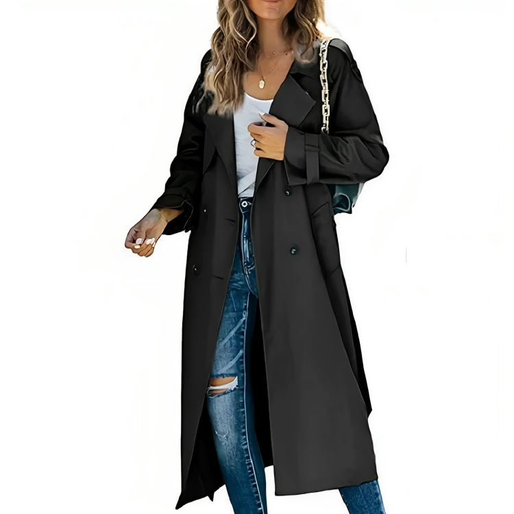 "Elegante Brenda trenchcoat dames, roze, met knoopsluiting, veelzijdige jas geschikt voor elk seizoen en gelegenheid."