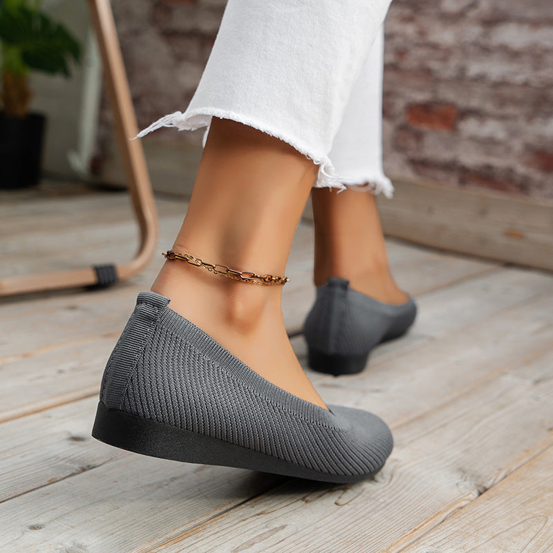 "Elegante damesballerina's, gebreid, ademend ontwerp, flexibel, comfortabel, verschillende kleuren, maat 36-43."