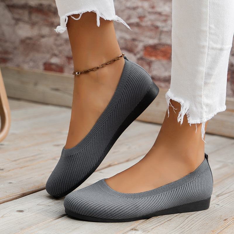 "Elegante damesballerina's, gebreid, ademend ontwerp, flexibel, comfortabel, verschillende kleuren, maat 36-43."