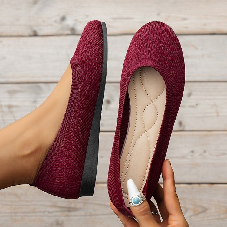"Elegante damesballerina's, gebreid, ademend ontwerp, flexibel, comfortabel, verschillende kleuren, maat 36-43."