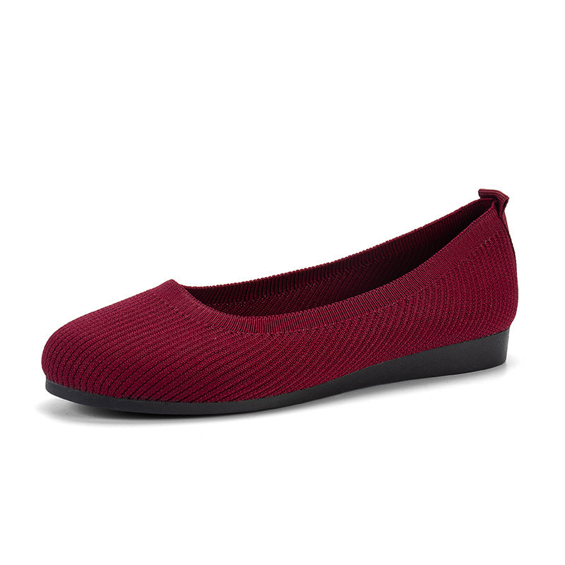 "Elegante damesballerina's, gebreid, ademend ontwerp, flexibel, comfortabel, verschillende kleuren, maat 36-43."