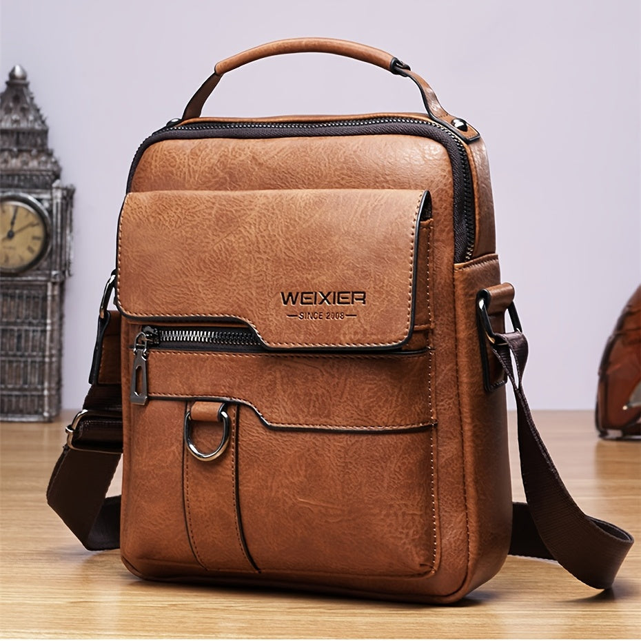 "Elegante en functionele Jannes leren crossbody tas voor heren, zwart, donkerbruin en lichtbruin, stijlvol en duurzaam."