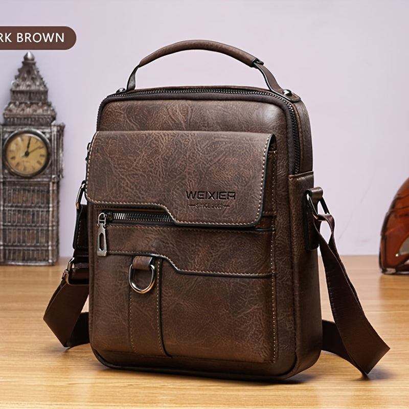"Elegante en functionele Jannes leren crossbody tas voor heren, zwart, donkerbruin en lichtbruin, stijlvol en duurzaam."