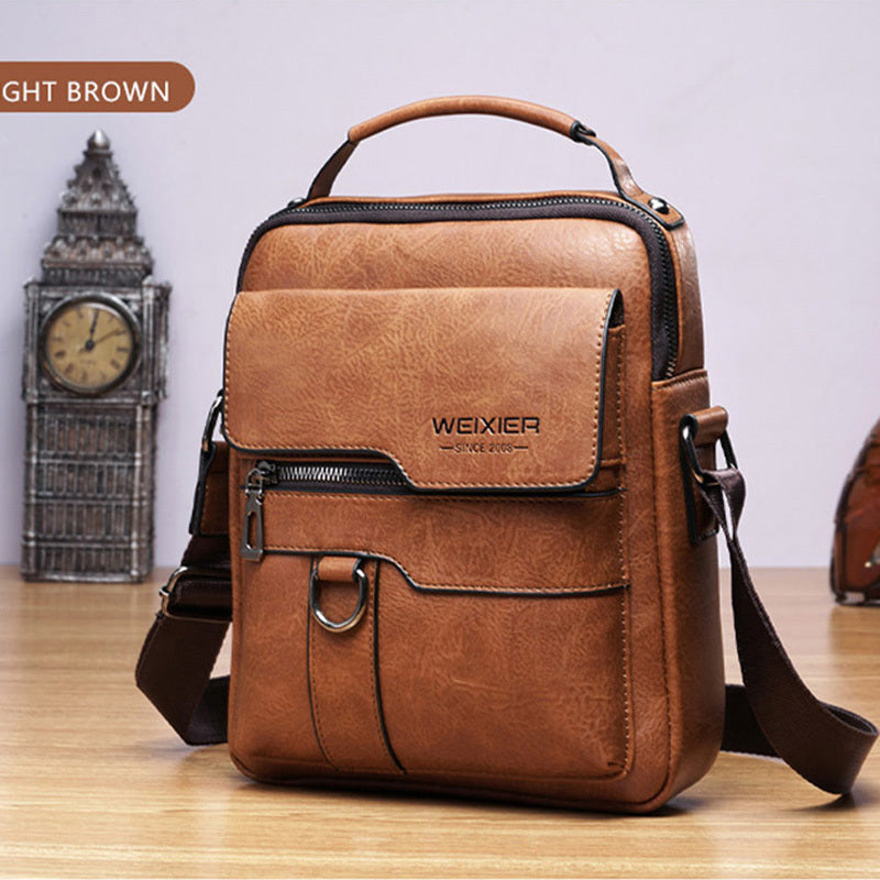 "Elegante en functionele Jannes leren crossbody tas voor heren, zwart, donkerbruin en lichtbruin, stijlvol en duurzaam."