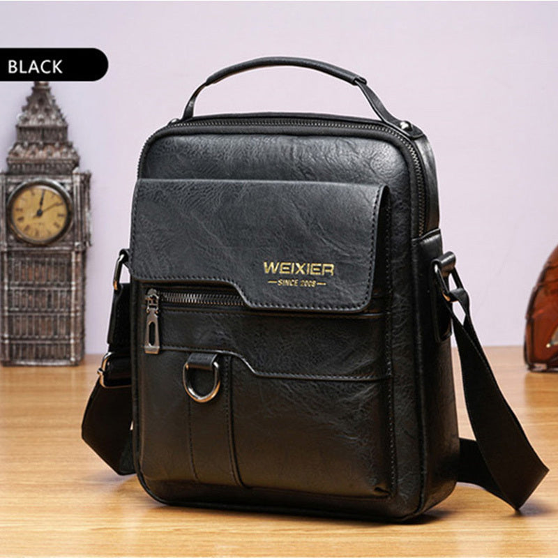 "Elegante en functionele Jannes leren crossbody tas voor heren, zwart, donkerbruin en lichtbruin, stijlvol en duurzaam."