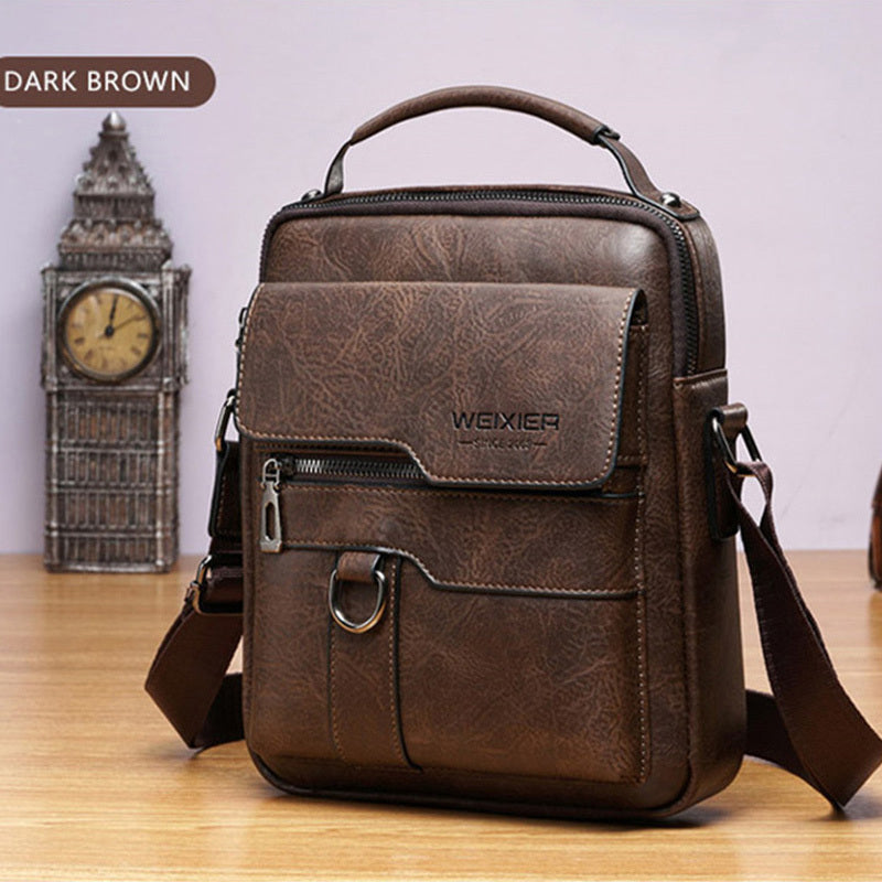 "Elegante en functionele Jannes leren crossbody tas voor heren, zwart, donkerbruin en lichtbruin, stijlvol en duurzaam."