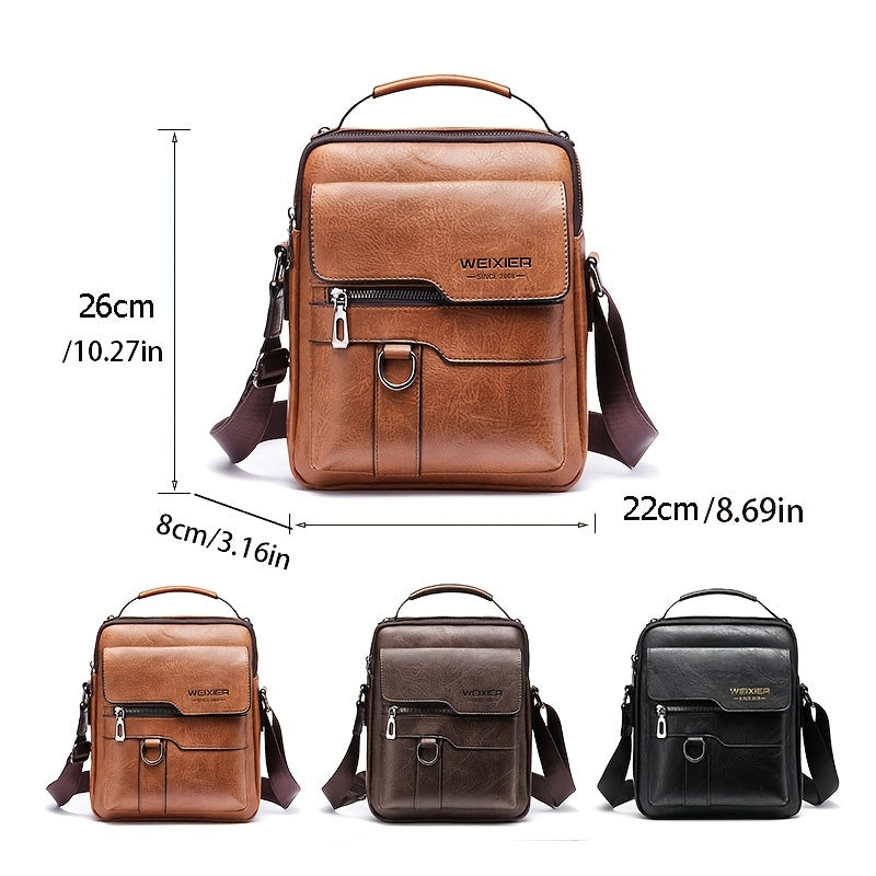 "Elegante en functionele Jannes leren crossbody tas voor heren, zwart, donkerbruin en lichtbruin, stijlvol en duurzaam."