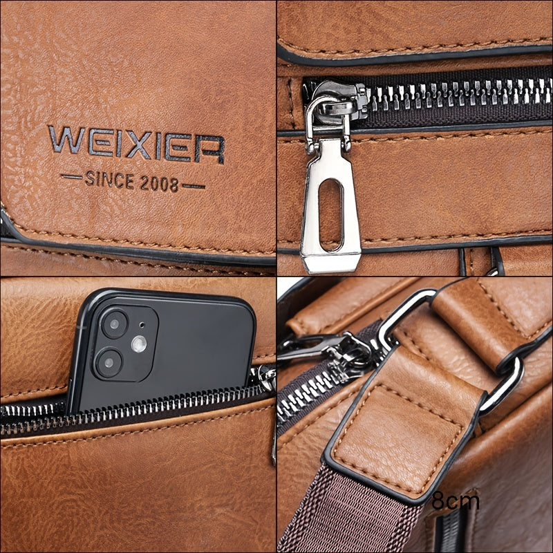 "Elegante en functionele Jannes leren crossbody tas voor heren, zwart, donkerbruin en lichtbruin, stijlvol en duurzaam."