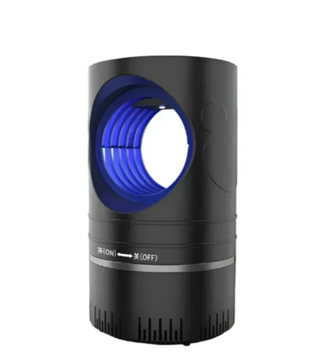 "Elegante en moderne elektrische muggenlamp met violet licht en zuigventilator voor muggenvrije nachten in huis."