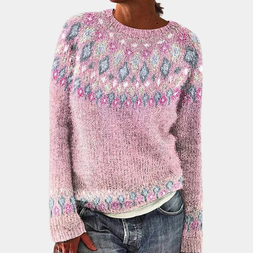 "Elegante groene wollen trui voor dames met klassieke snit, zacht en comfortabel voor koude dagen, perfect te combineren."