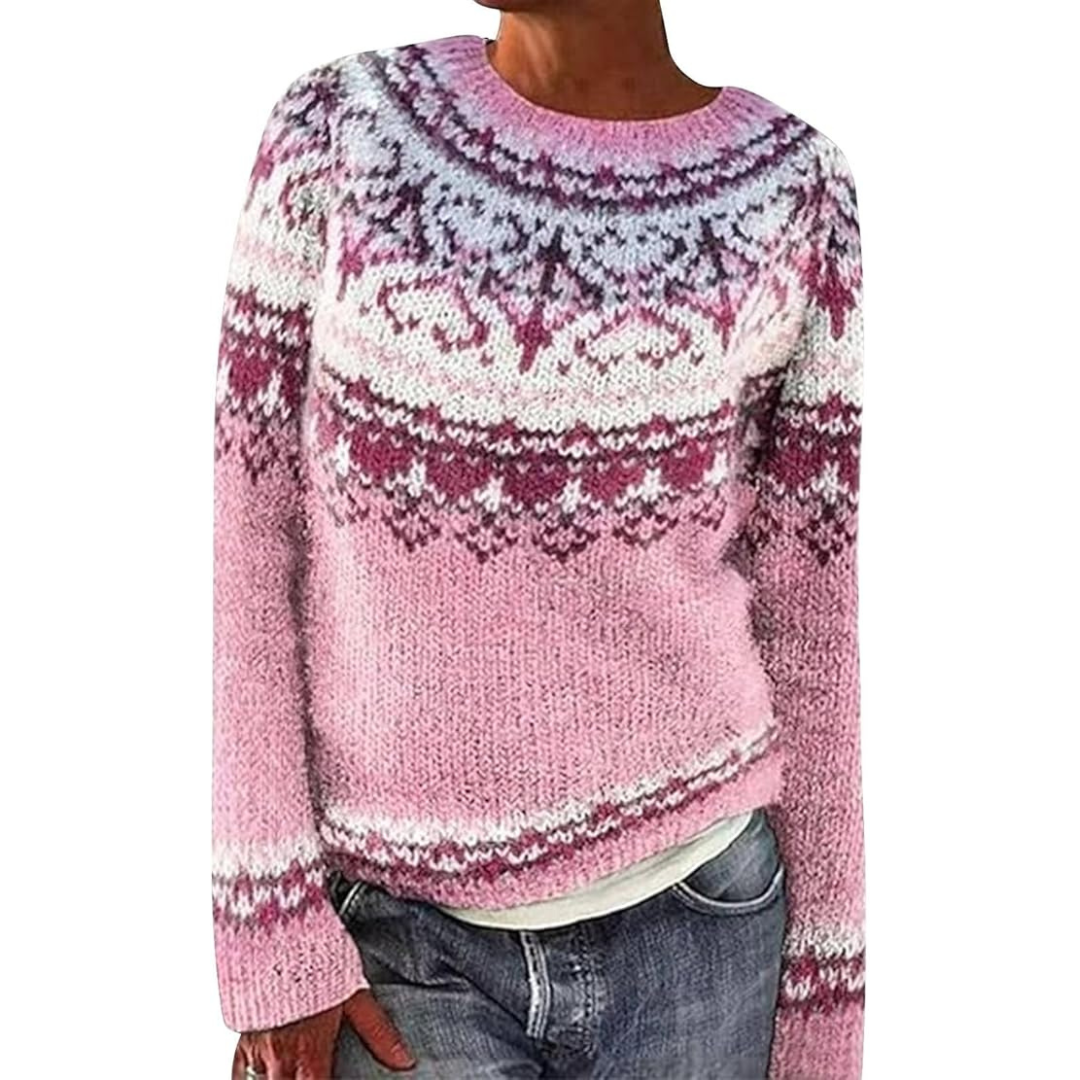 "Elegante groene wollen trui voor dames met klassieke snit, zacht en comfortabel voor koude dagen, perfect te combineren."