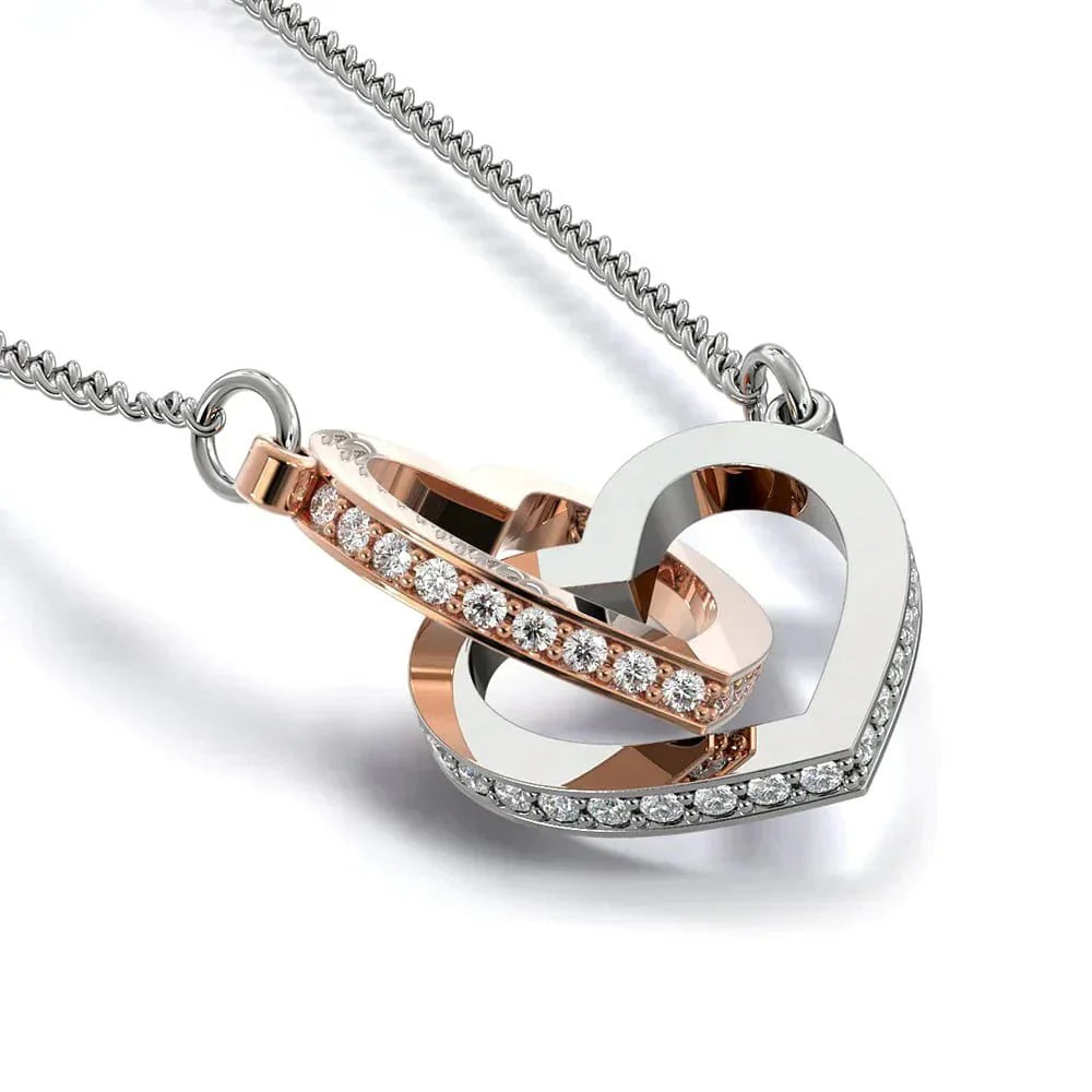 Elegante harten ketting in witgoud en rosé goud met zirkonia, verstelbaar, perfect cadeau voor dochter, symboliseert liefde.