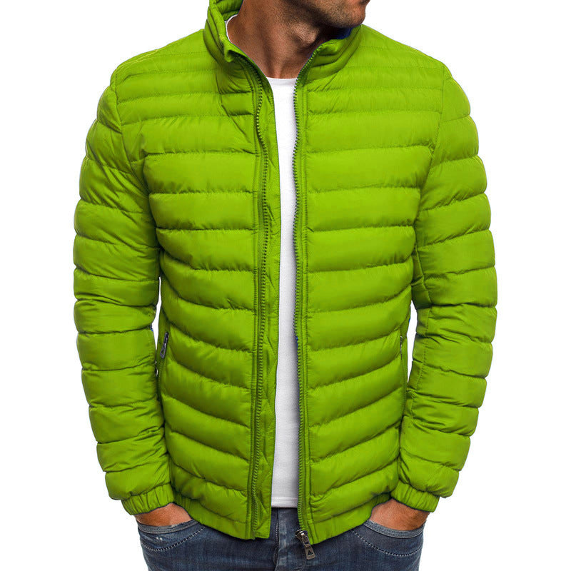 "Elegante heren donzen jas, donkerblauw, met pluche voering, perfecte isolatie voor koude dagen, luxe winterkleding"