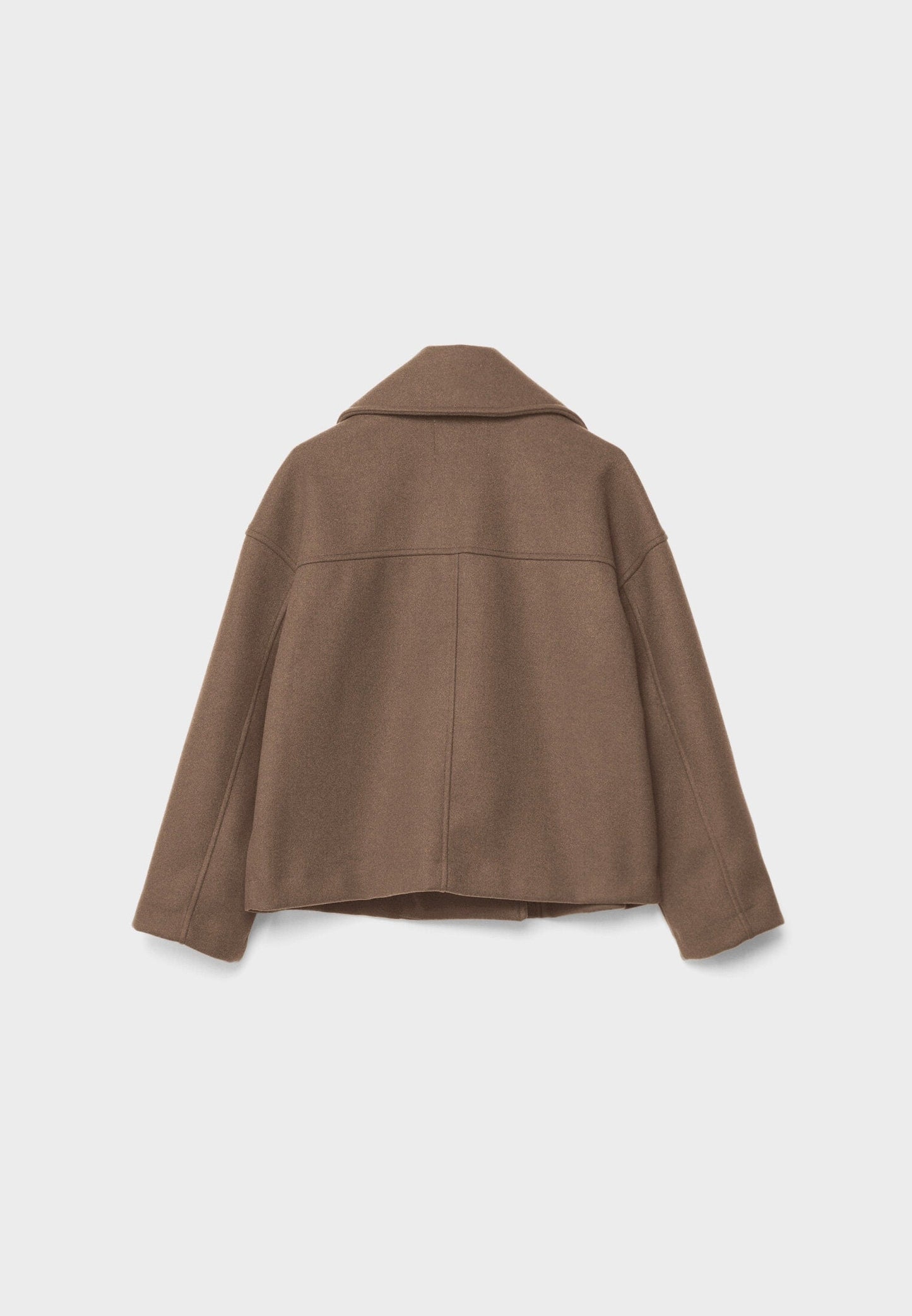 "Elegante korte double-breasted jas van luxe wolmix stof, cropped lengte, knoopsluiting, stijlvol en tijdloos design."
