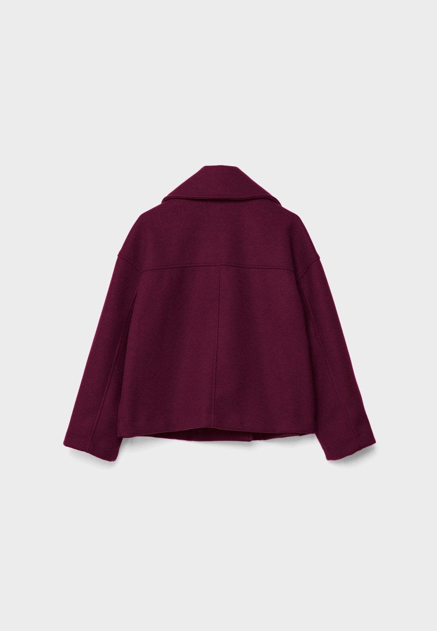 "Elegante korte double-breasted jas van luxe wolmix stof, cropped lengte, knoopsluiting, stijlvol en tijdloos design."