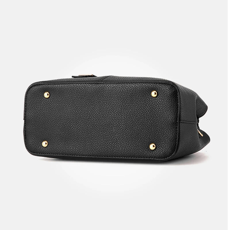 Elegante leren schoudertas voor dames, stijlvol en ruim, met verstelbare riem en verschillende kleurkeuzes.