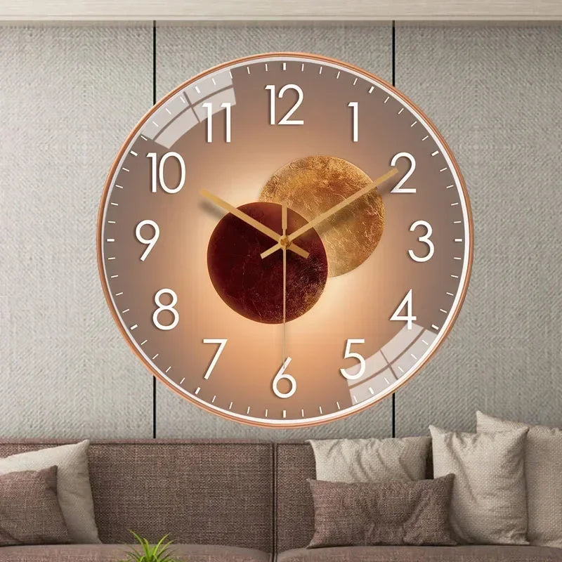 "Elegante minimalistische wandklok, stille quartz beweging, 30 cm diameter, klassiek-modern ontwerp, decoratief voor elk inte