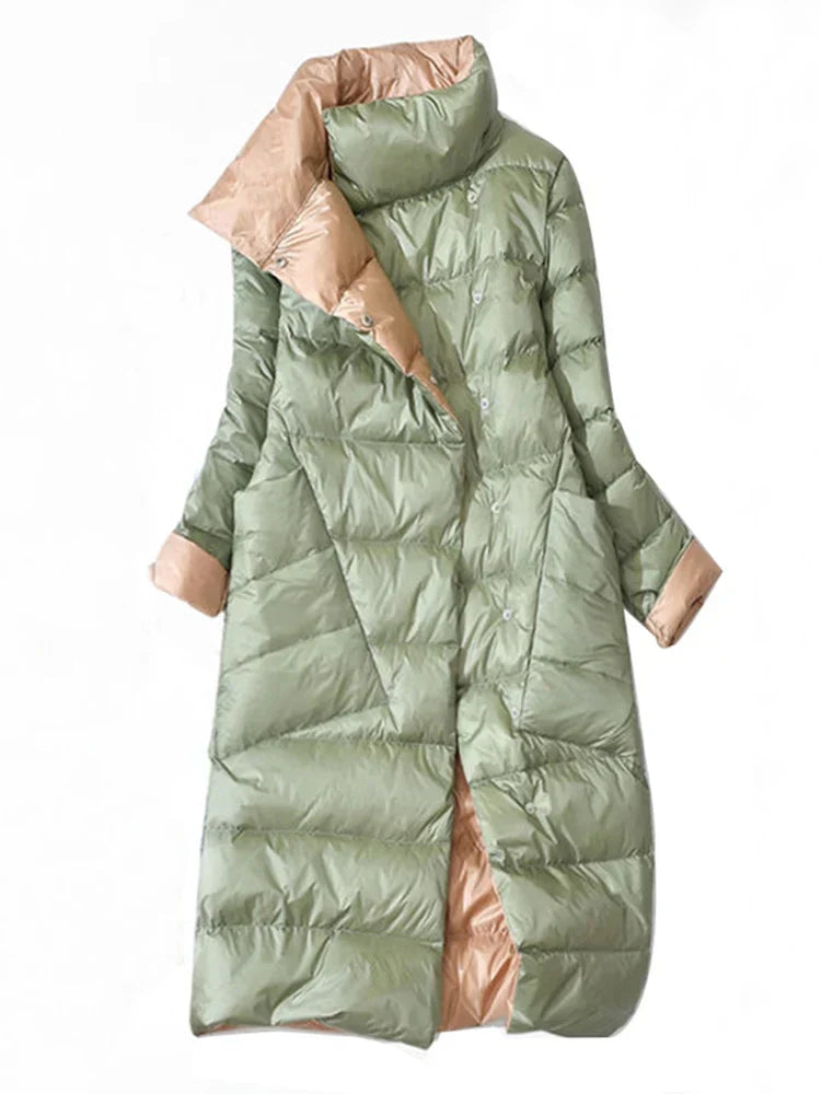 "Elegante Nordiva winterjas met geruit patroon, wolmix, vooraanzicht. Perfecte warmte en stijl voor koud weer."