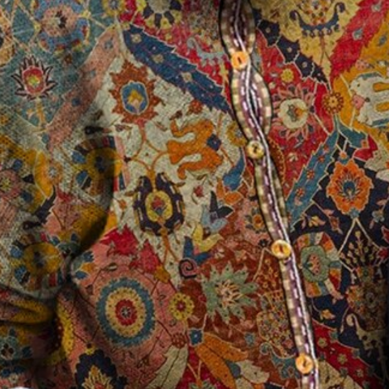 "Elegante vintage damestrui in crème tint met verfijnd patroon, ideaal voor herfst en winter."