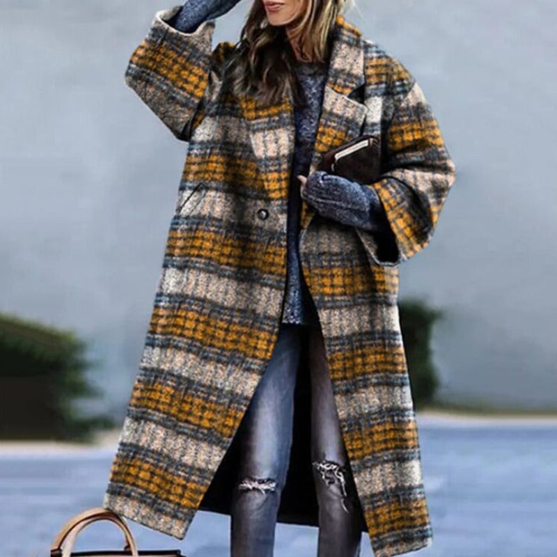 "Elegante warme wollen damesjas Barbara met tailleriem, verfijnd ontwerp, hoogwaardig wol, winterkleding."