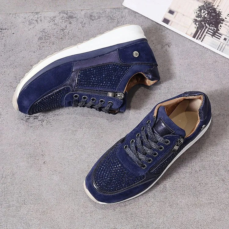 "Ergonomische damessneakers in grijs met ademende materialen, bieden stijl en comfort voor dagelijks gebruik."