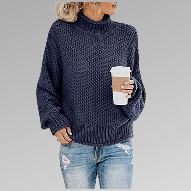 "Gebreide trui met ronde hals, ribgebreide boorden, zachte stof, elegante en casual uitstraling voor damesoutfits."