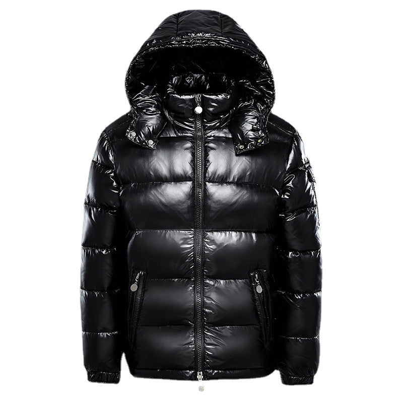 Glanzende pufferjack dames, rood of zwart, winterjas, ruime pasvorm, stijlvolle en warme jas met elegante glans, praktisch de