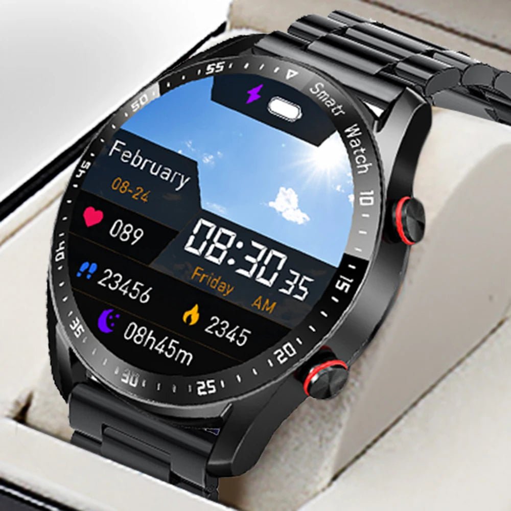 "GlucoseGuard Smartwatch met heldere touchscreen en stijlvolle bandjes voor glucosemeting en gezondheidsmonitoring"
