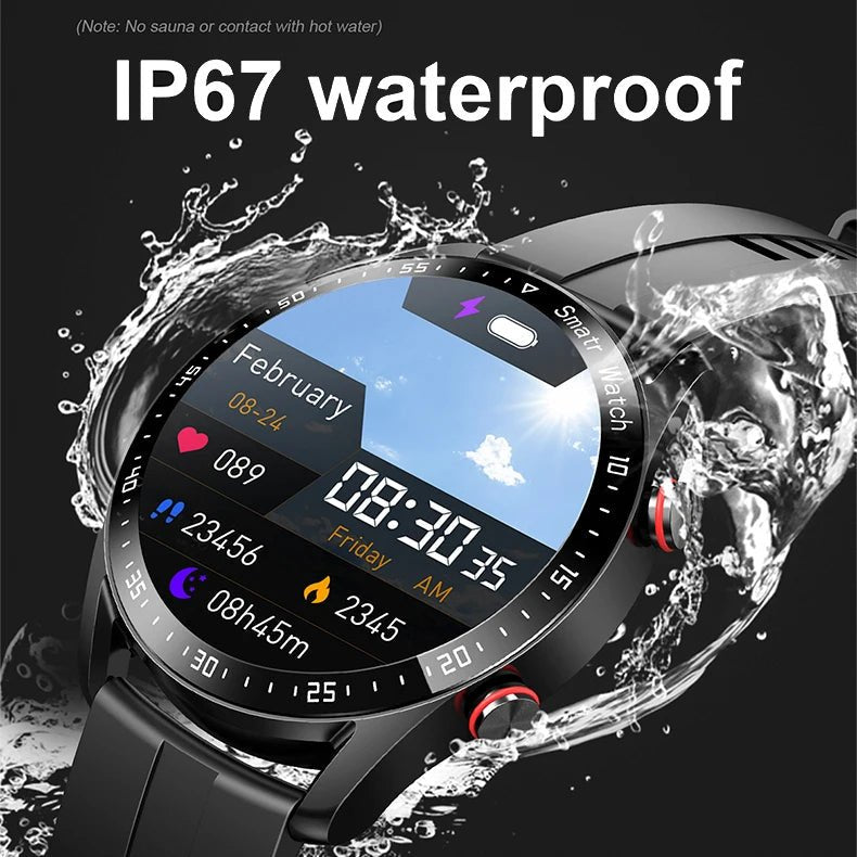 "GlucoseGuard Smartwatch met heldere touchscreen en stijlvolle bandjes voor glucosemeting en gezondheidsmonitoring"