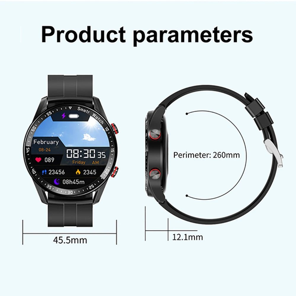"GlucoseGuard Smartwatch met heldere touchscreen en stijlvolle bandjes voor glucosemeting en gezondheidsmonitoring"