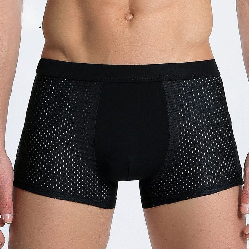 "Heren bamboe boxershort set, ademend en comfortabel, set van vier, zachte tailleband, stretchmateriaal voor perfecte pasvorm
