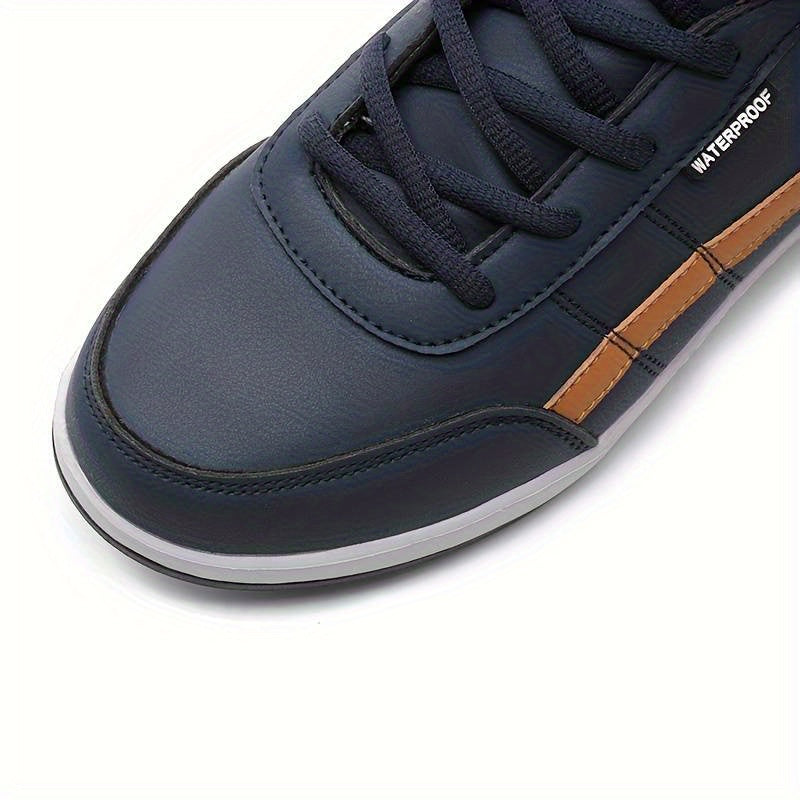 "Heren hoge top sneakers zijaanzicht, antislip PU buitenkant, comfortabele EVA binnenzool, geometrisch motief."