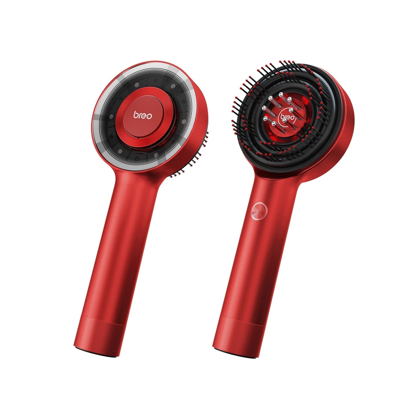 "Hoofdhuid massager borstel met rode lichttherapie, stressverlichtend voor gezonder haar, compacte groene borstelkop"