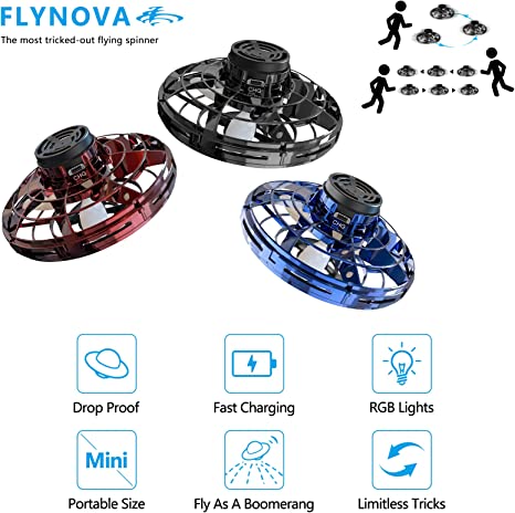 "Innovatief vliegend infrarood UFO speelgoed met 360 graden rotatie, blauw ABS-materiaal, geschikt voor kinderen."