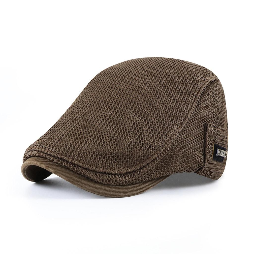 "Katoen mesh cap voor heren, casual stijl, ademend design in marineblauw met verstelbare band."