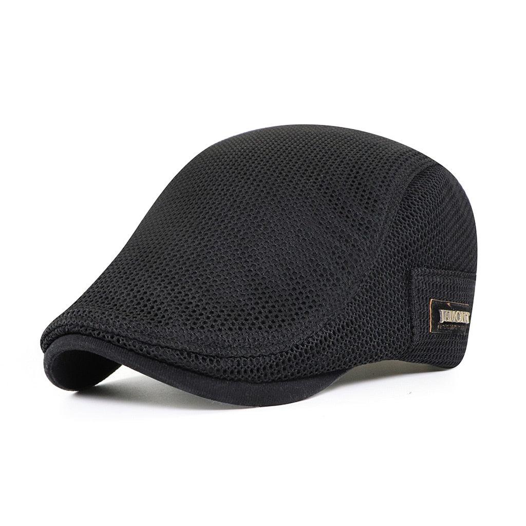 "Katoen mesh cap voor heren, casual stijl, ademend design in marineblauw met verstelbare band."