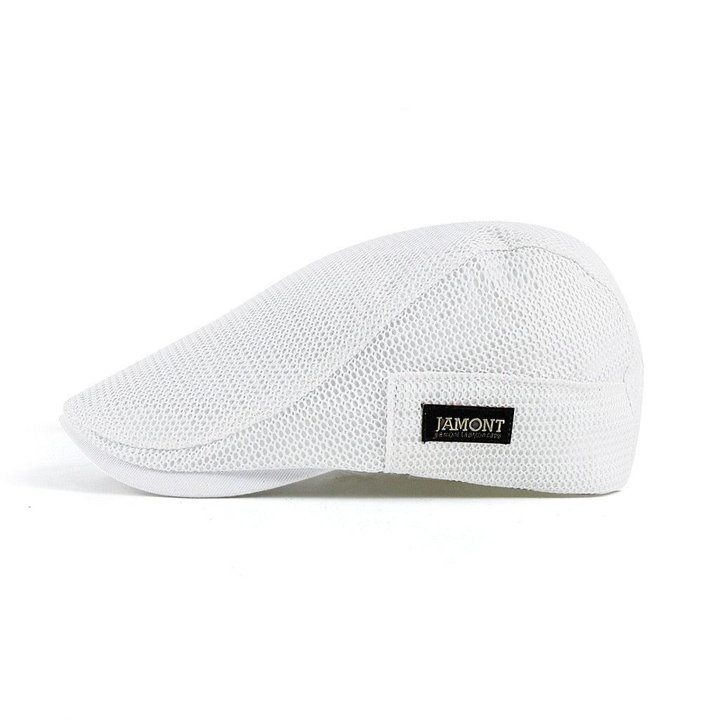 "Katoen mesh cap voor heren, casual stijl, ademend design in marineblauw met verstelbare band."