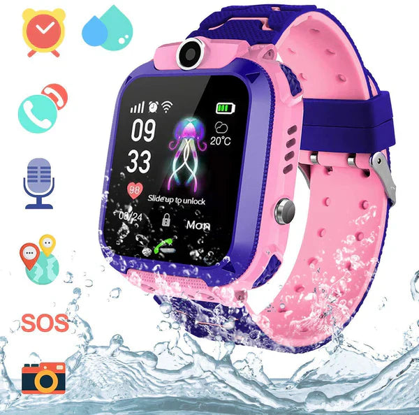 "KidGuard GPS kinderhorloge met locatie, belfunctie, SOS-knop; veilig en kleurrijk ontwerp voor kinderen"