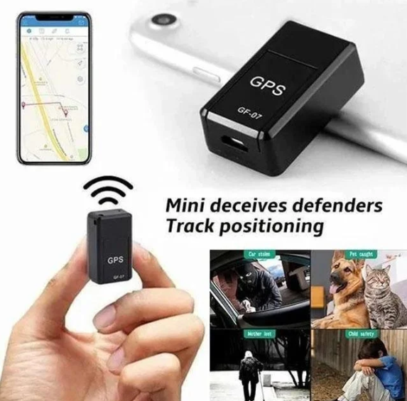 Kleine, zwarte universele GPS tracker met compact design voor beveiliging en wereldwijde dekking van persoonlijke bezittingen