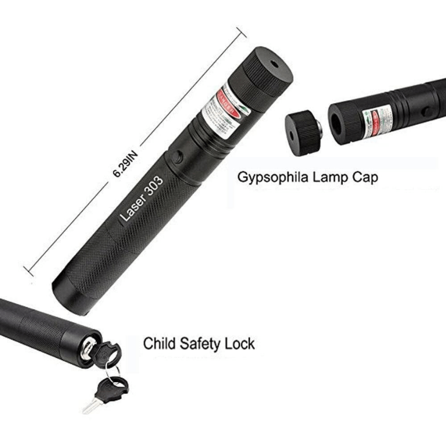 "Krachtige laserpointer 303, robuust ontwerp, ideale gadget voor presentaties en sterrenkijken, compact en draagbaar."