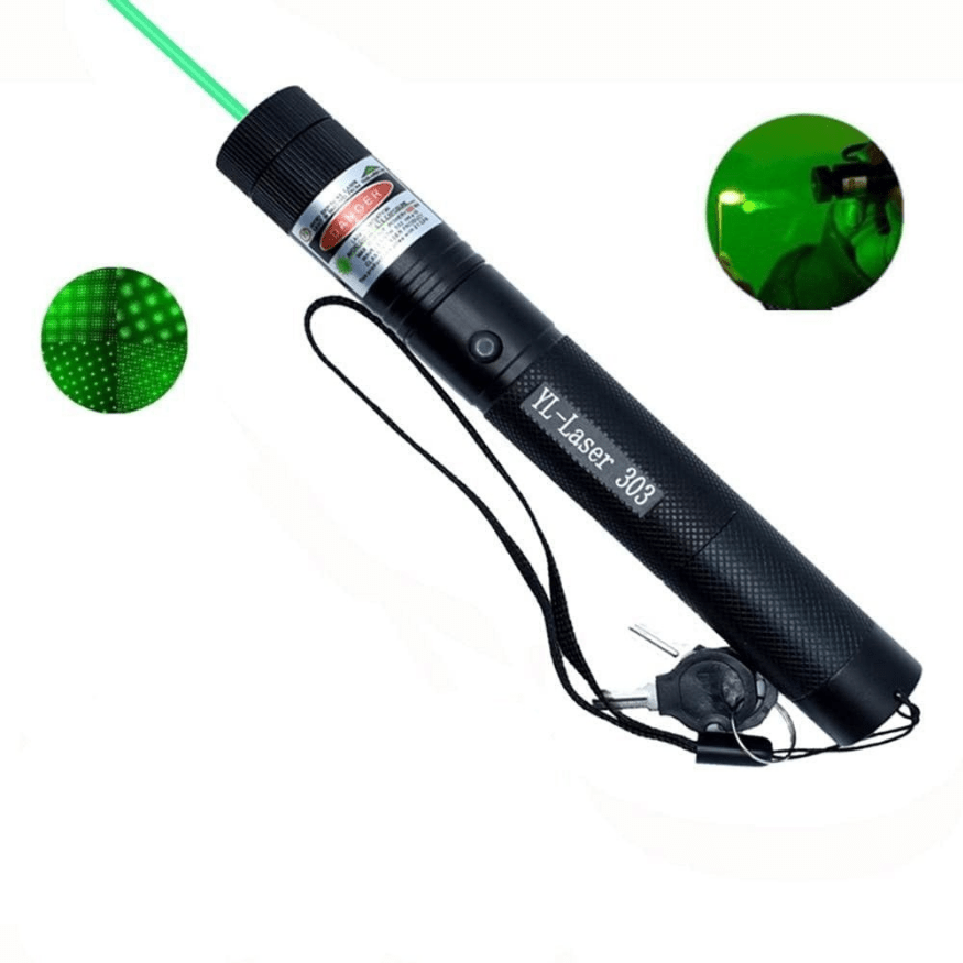 "Krachtige laserpointer 303, robuust ontwerp, ideale gadget voor presentaties en sterrenkijken, compact en draagbaar."