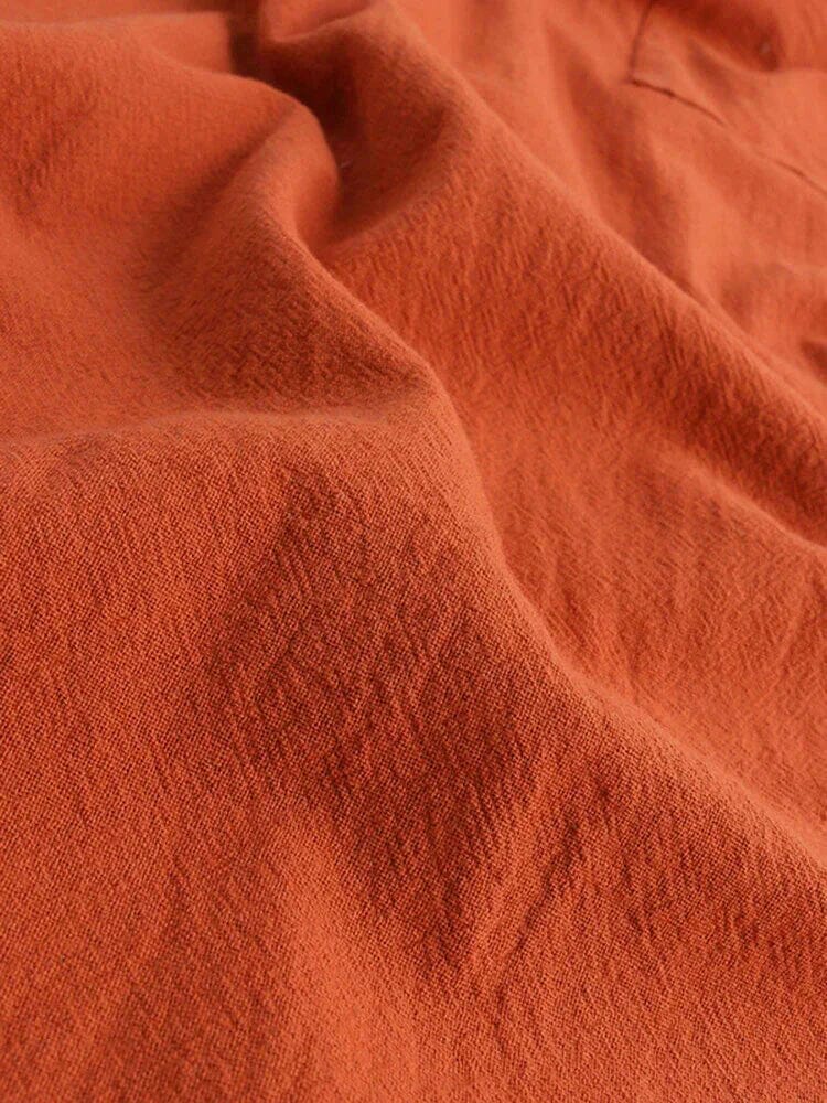 "Lang katoenen-linnen overhemd, vooraanzicht, stijlvol en elegant design, perfect voor zakelijke en casual gelegenheden."