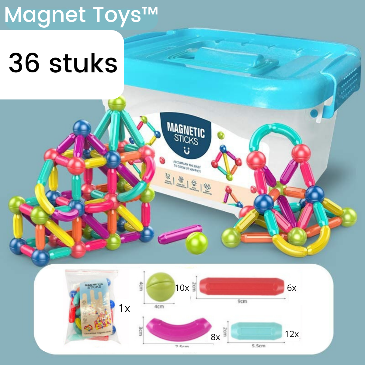 "Levendige magnetische bouwstenen voor kinderen, ideaal creatief speelgoed voor educatief en fantasierijk spel."