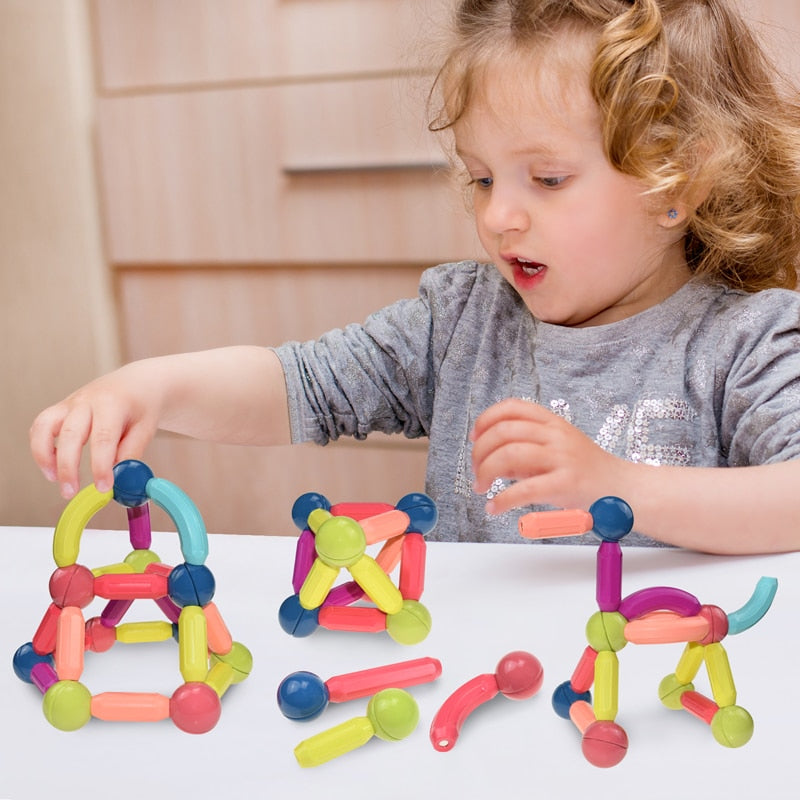 "Levendige magnetische bouwstenen voor kinderen, ideaal creatief speelgoed voor educatief en fantasierijk spel."
