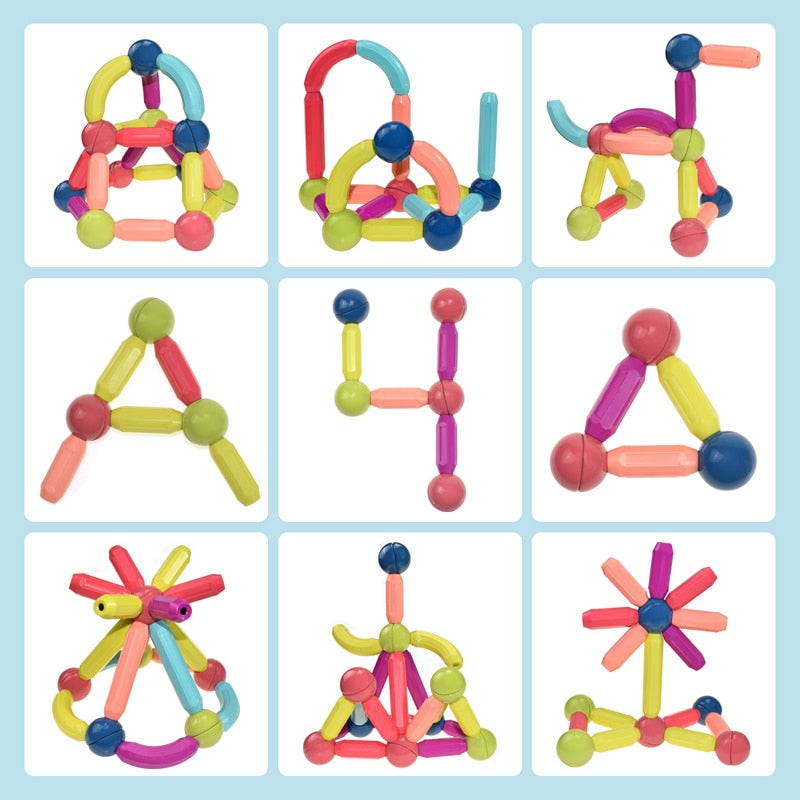 "Levendige magnetische bouwstenen voor kinderen, ideaal creatief speelgoed voor educatief en fantasierijk spel."