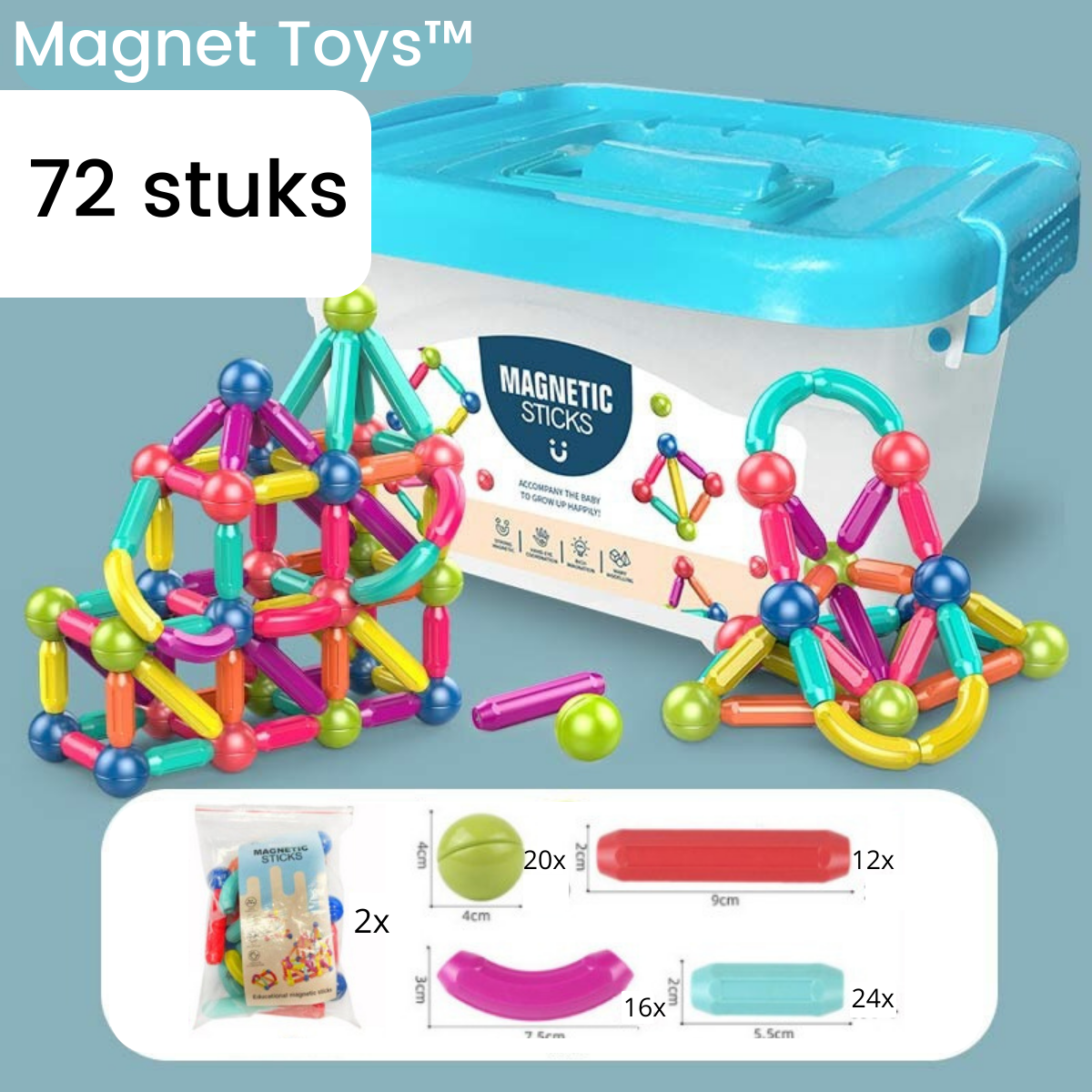 "Levendige magnetische bouwstenen voor kinderen, ideaal creatief speelgoed voor educatief en fantasierijk spel."