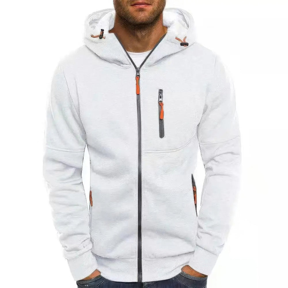 "Liam vest heren met capuchon in sportief jacquard, effen kleuren, ritssluiting en zakken, ideaal voor sport en casual dagen.