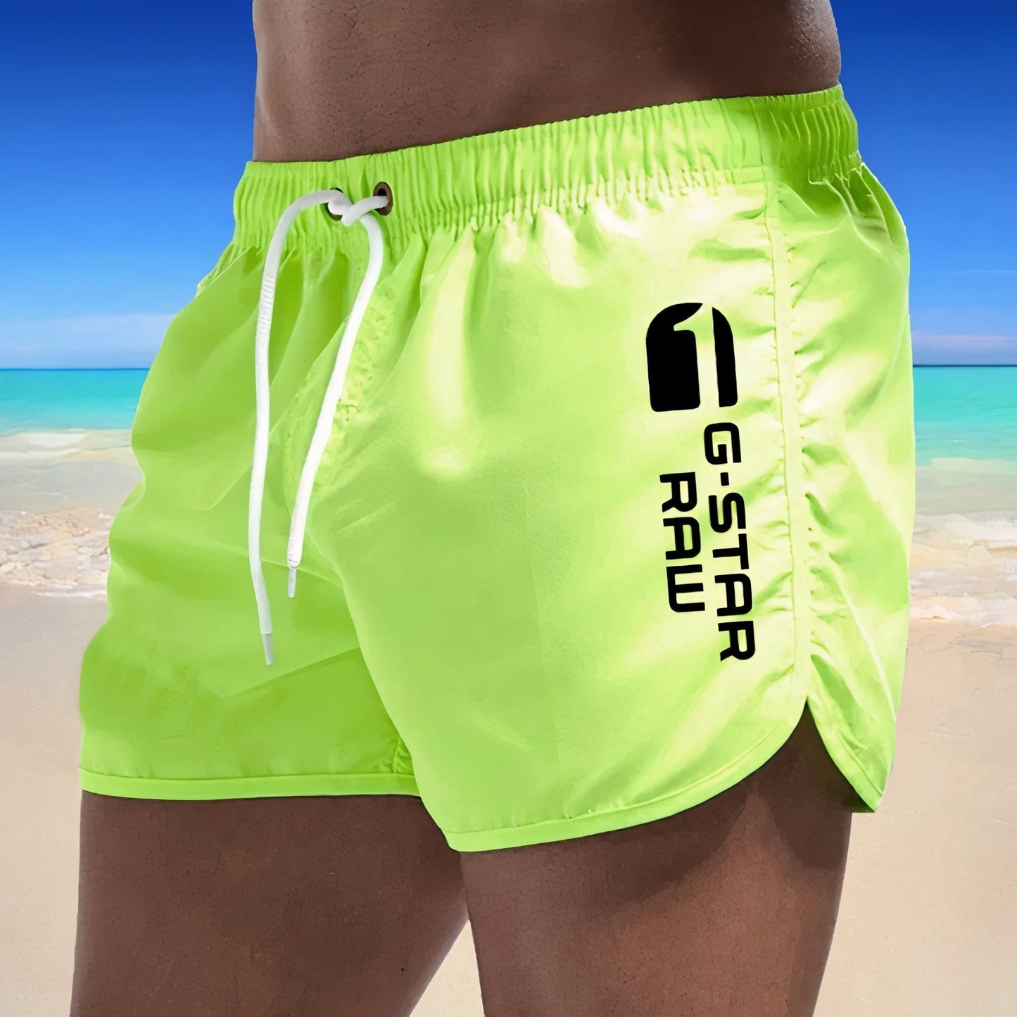 "Lichtgewicht sneldrogende heren zwembroek met elastische taille en stijlvolle snit, geschikt voor strand en sportactiviteite