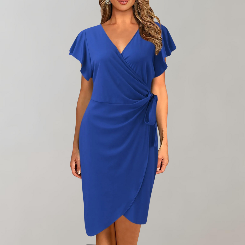 "Lichtgewicht Zayra zomerjurk voor dames, elegant design in blauw, perfect voor casual en chique zomeravonturen."